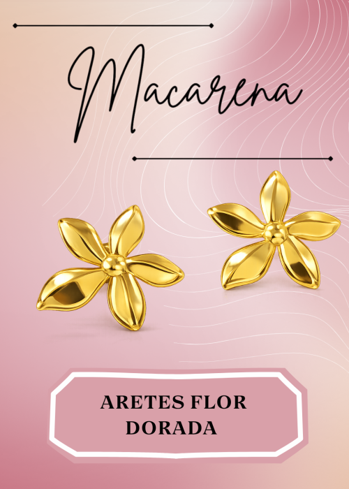 Aretes Flor Dorada