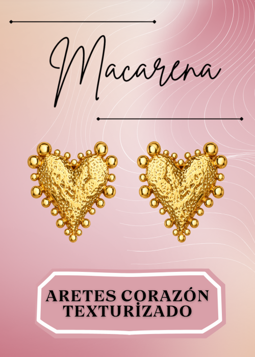 Aretes Corazón Texturizado
